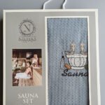 Pilkas saunos rankšluostis - sijonas vyrams