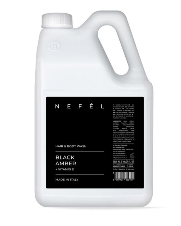 Šampūnas kūnui ir plaukams "Nefel" juodasis gintaras 5 L